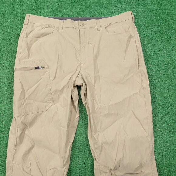 EDDIE BAUER NYLON BLEND TAN BEIGE LIGHTWEIGHT HIKING OUTDOORS PANTS 38X32 - Picture 2 of 9